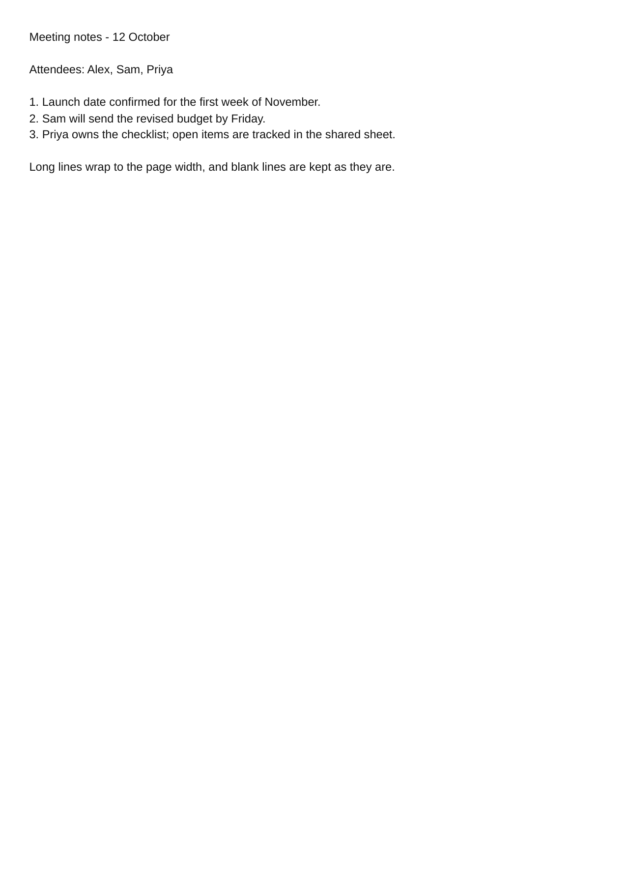 PDF made from plain text (page 1)