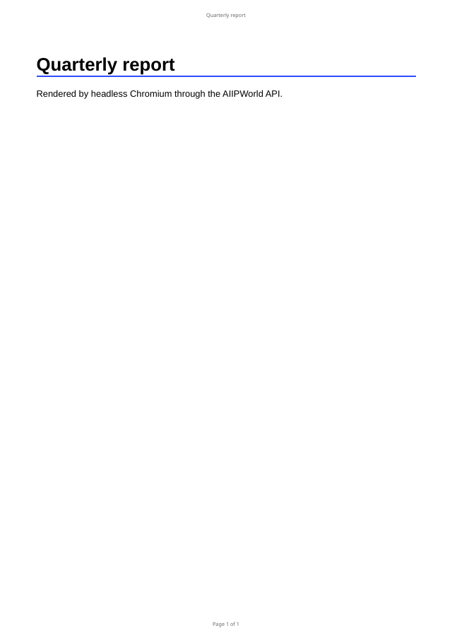 PDF with header and page number footer (page 1)